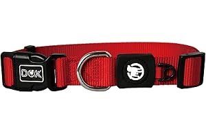 DDOXX Collier Chien Nylon, Réglable | Nombreuses Couleurs & Tailles | pour Petit, Moyen Gros & Grand | Colliers Chat Chiot | Rouge, S