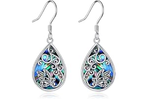 YAFEINI Pendientes de mariposa para niña Pendientes de filigrana Pendientes de mariposa de plata de ley para mujer