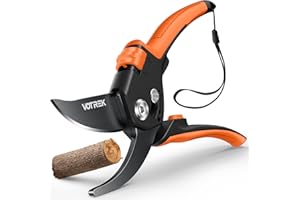 VOTREK 8.5" Bypass Garden Secateurs for Weak Hands,【Patented Stepless Handle Opening】 Professional Pruning Shears, Heavy Duty Pruners Gardening Scissor for Branch Plant Flower, 【SK5 Steel Blades】