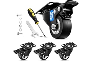 VICBINLY Schwerlastrollen mit Bremse, 4er-Set Rollen mit Bremse, 360-Grad Lenkrollen lenkrollen Lautlose Rollen für Möbel Rollen Schwerlast Möbelrollen 50mm - Tragkraft bis 360kg