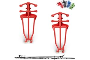 Bagdent Cross Country Skis and Poles Holder – 1 Pair, Universal Nordic Ski Pole Carrier (Red)