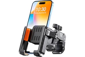 CIRYCASE Porta Cellulare Moto, [Non Bloccare La Fotocamera] Cellulare Bici Portabici da Tetto, Super Robusto Supporto Telefono Moto a Clip, Supporti per Biciclette dvd per iPhone e Cellulari da 4,7-7"
