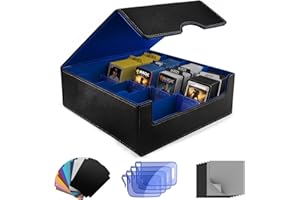 JNLODGE Sammelkarten Aufbewahrungsbox für 3000 Karten – Magnetische MTG Commander Deck Box aus wasserfestem PU-Leder – mit 24 Trennwänden, 4 Kartenständern und 6 Reinigungstüchern – für Pokemon, TCG & YuGiOh