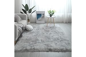 Tinyboy-hbq Area Rugs Living Room Rug Soft Bedroom Carpet Anti Slip Fluffy Rugs Shaggy Indoor Nursery Kids Rug Mat Soft Floor Mat Furry Plush Rug for Home Decor(Gray white, 160 * 200cm)