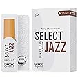D’Addario Woodwinds - Organic Select Jazz Alto Saxophone Reeds - Alto Sax Reeds - Individually Sealed - Unfiled, Medium, Strength 3, 10-Pack