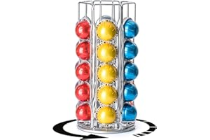 COBB INDUSTRIES® - Arès CH0032 - Porte Capsules Distributeur Présentoir Rotatif Tournant pour 30 capsules Nespresso Vertuo Acier chromé kapselhalter