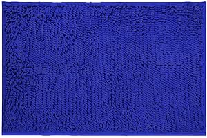 GREATOYAR Alfombra de Baño, Alfombrilla Antideslizante, Alfombrilla de Baño Absorbente, Chenilla, Lavable, Alfombra Ducha Baño Cocina Dormitorio Salon, Rectángulo, 40x60cm, Azul Oscuro