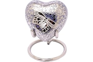 UrnsWithLove Urna de cremación con Forma de corazón para Cenizas, con Caja y Soporte