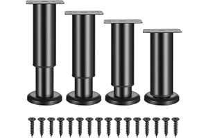 ANBEEISS 4 szt. nóżki meblowe z regulacją wysokości 12-18 cm, regulowane nóżki meblowe, nogi poziomujące, nogi do mebli stół krzesło sofa rozkładana szafka półki na sofy