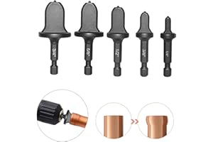 DZDSBB 5pcs espansore tubi rame, condizionatore con gambo esagonale strumento di compressione per tubi di rame con manico rotondo set di punte per trapano espansori per tubi con 1/4, 3/8, 1/2, 5/8, 3/4
