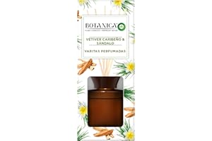 BOTANICAL ORIGIN Botanica by Air Wick Varitas Perfumadas - Ambientador Mikados, Esencia Para Casa con Aroma a Vetiver Caribeño Y Sándalo - 100 ml