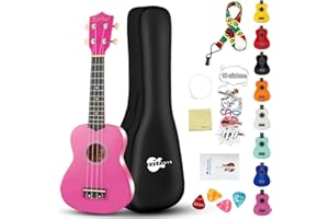 EVERJOYS Sopran-Ukulele Anfängerset für Kinder Erwachsene Studenten mit kostenlosem Online-Unterricht 21 Zoll Ukelele Gig Bag Strap String Stickers Songbook Pick Poliertuch, Rainbow Series Ukulelen
