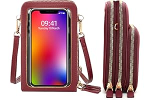 Goopai Women Large Touch Screen Crossbody Phone Purse cellphone Bag with 2 straps