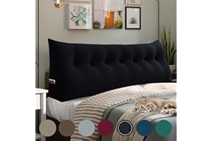 ‎RUCENER Rucener Large Back Cushion Triangular Cushion Sofa Cushion High Headboard Pillow High Headboard Backrest for Bed Perfect as Cushion for Watching TV and Reading Available in Many Black 200 cm