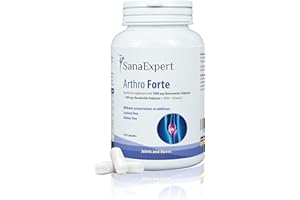SanaExpert Arthro Forte, Nutritional Supplement for Joints, Bones & Cartilage, with glucosamine, chondroitin, MSM + Vitamin C, 120 Capsules. Made in Germany.
