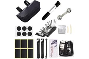FALEIZHI Portable Bike Repair Kit Saddle Bag, 16-in-1 Multi-Function Tool, Bicycle Pump, Tyre Patch for Mountain and Road Bikes