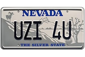 Celebrity Machines Tremors | UZI 4U | Metal Stamped License Plate