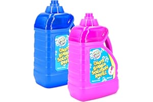 BUBBLEKIDZ Bubble Kidz 1.8 Litre X 2 Bubble Mixture Liquid Solution Refill Bottle with Pouring Funnel (3.6 Litres)