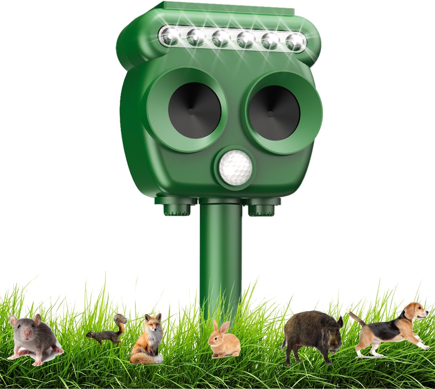 COODAY Piezas Ahuyentador de Gatos Exterior,La energía Solar expulsa Animales nocturnos,Puede Repeler Eficazmente Gato, Pájaros, Zorros, Mapaches, Conejos y Roedores
