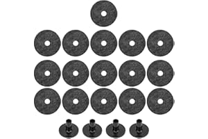 VGEBY 20 Pezzi/set di Accessori di Ricambio per Piatti, 4 Pezzi di Manicotti per Piatti in Plastica e 16 Pezzi di Rondelle in Feltro per la Maggior Parte dei Kit di Batteria(Grigio)