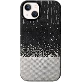 KZY İletişim iPhone 13 ile uyumlu Kapak M-Safe Şarj &Ouml;zellikli İnce Yapılı Karbon Kevlar Kılıf - Beyaz