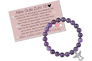 MKISHINE 18. Geburtstag Geschenke / 18 Jahre Altes Geburtstag Geschenke Mädchen Amethyst Armband für Mädchen Tochter für Frauen Freundin Schwester Weihnachten Schmuck Mädchen mit Message Card Geschenkbox
