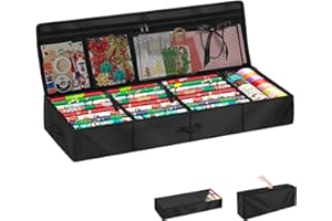 LAMUNI Organizer per Carta Regalo, 420D Oxford Borsa per Rotolo Carta da Regalo con Scomparti e Manipolazione, 90x30x12cm