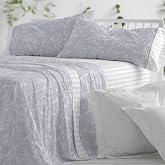Burrito Blanco | Bed Sheet Set 100% Cotton 150-160 Bed Blue | 4 Pieces: Fitted Sheet, Top and 2 Covers | 144 Thread Count | S