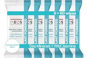 INEOS HYGIENICS INEOS Next-Gen Antibac Multi-Room Disinfectant Biodegradable 360 Wipes, Sea Minerals