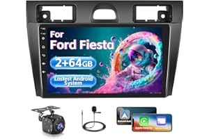 Inefala 2+64G Android 15 CarPlay Radio para Ford Fiesta 2006-2011, Pantalla Táctil de 9 Pulgadas con Inalámbrico CarPlay y Android Auto, Soporte Navegación GPS Mirror Link Bluetooth RDS AHD Wi-Fi DSP