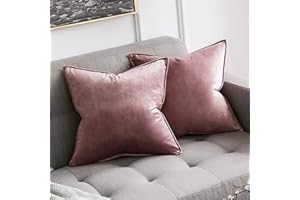 MIULEE 2er Set Samt Kissenbezug Flansch Kissenhülle Dekorative Sofakissen Dekokissen Umwickelte Kante Kissenbezüge Zierkissenbezug für Sofa Wohnzimmer Schlafzimmer 45x45 cm Marmelade