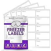 200 x Freezer Labels Easy Peel Off (Printed) - Frozen Food Freezer Labels Leave No Sticky Residue After Use - Perfectly Sized