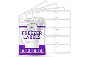 200 x Freezer Labels Easy Peel Off (Printed) - Frozen Food Freezer Labels Leave No Sticky Residue After Use - Perfectly Sized (6 x 3cm) Easy to Write Surface with Any Pen by ARMIZ