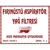 Fırın&uuml;st&uuml; Kağıt Aspirat&ouml;r Yağ Filtresi Bez 5 Adet