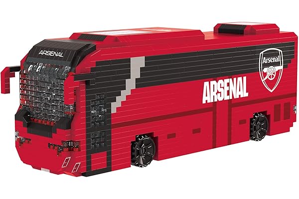 FOCO BRXLZ Briques de construction 3D de bus de football Arsenal FC, produit sous licence officielle