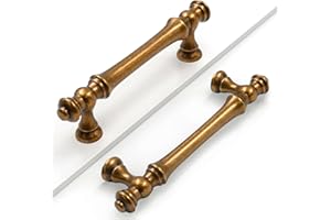Coinkoly 10 Pack Antique Brass Cabinet Pulls 96MM Hole Centers Kitchen Cabinet Handles Drawer Handles Kitchen Cupboard Handles UK0001