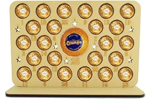 PIXIE'S GIFTS Calendario de Adviento de Navidad con soporte para chocolate con estrellas, cuenta regresiva mágica de Navidad, soporte grande para Terry's Chocolate Orange, Ferrero Rocher - Reutilizable (chocolates