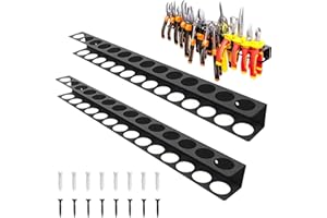 Zyluniy Organizador de Destornilladores, 2 piezas Estante para Destornilladores, Soporte para destornilladores para talleres, Portadestornilladores y pinzas para garaje (Negro)