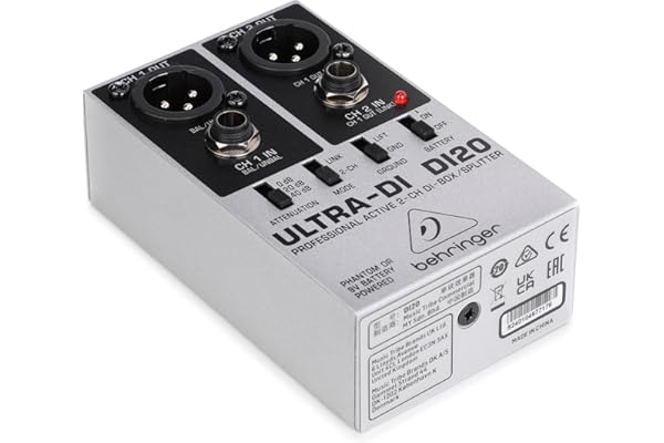 Behringer DI20 Divisor/Caja DI De 2 Canales, Activa, Profesional