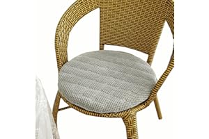 UYEOCO Cuscini Rotondi per Sedie Cucina set da 4/2/1, Diametro 30/35/40/45/50cm Cuscini per Sedie Antiscivolo per Sedie da Pranzo,Esterno, Giardino, Cucina, Ufficio, Soggiorno(Light Grey,4PCS_40CM (15.7IN))