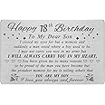 DEGASKEN Happy 18th Birthday Cards Gifts for Son, Son 18 Year Old Bday Card, Personalized Steel Engraved Wallet Card