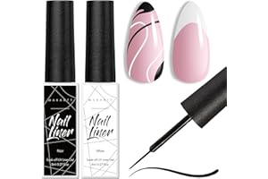 Makartt Liner e Smalto Semipermanente per Unghie - Kit 2x8ml Bianco e Nero Gel - Per Manicure da Salone