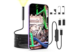BNEHHOV 1920P Endoskopkamera mit Licht Inspektionskamera mit 8 LED Licht IP67 Wasserdichtes Endoskop Kamera Handy Starre Schlangenkabel für Android und iOS für Smartphone Tablet Gerät