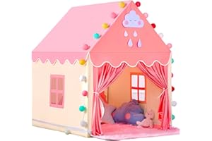 SENODEER Girls Play Tents for Kids Toys, Large Fairy Children Playhouse for Toddlers Princess Tent, Infant Birthday Gifts for Baby Indoor & Outdoor Play Games, Pink (Girl Tent)