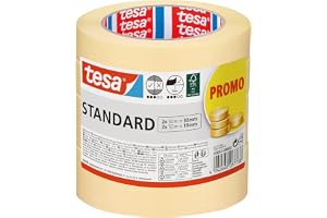 tesa målartejp STANDARD - 4-pack - 2 x 50 m x 19 mm + 2 x 50 m x 30 mm