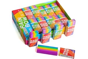 KTXABY 30Pcs Rainbow Erasers for Kids,Novelty Cute 2B Rainbow Cube Erasers,Soft Colored Pencil Rubber Eraser Ideal for Students,Teachers,Sketching,Painting,Art Supplies