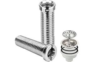 Forbabe Pack of 2 Hollow Screw Sink, M12 x 45 mm Stainless Steel Hollow Screw Sink Replacement Parts, Silver Sink Screws for Strainer Basket Valves/Drain Set Accessories