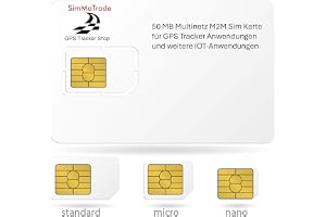 Simmotrade® M2M Multinetz SIM-kort för GPS Tracker, Smart Home, Säkerhet, Sensorik, Dataöverföring, Smart City, IOT, Triple-SIM