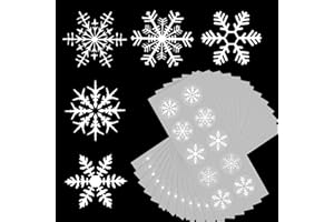 BETESSIN 120 Pcs Snowflake Self-Adhesive Sticker Christmas Transparent Sticker Ideal Labels for Card Making Scrapbook Holiday Envelope Seal and Craft Projects（White）