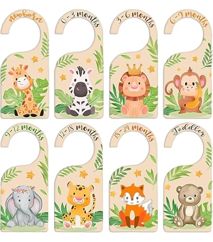 8pcs Séparateurs De Vêtements De Bébé En Bois, Mignons Séparateurs De